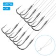 thumbnail image 3 of Uxcell 3# Ganchos de Pesca Pequeños con Línea de 36cm, Rigs de Gancho Doble de 0.32x0.2 Pulgadas con Espinas, Tono Plateado 20Pcs, 3 of 5