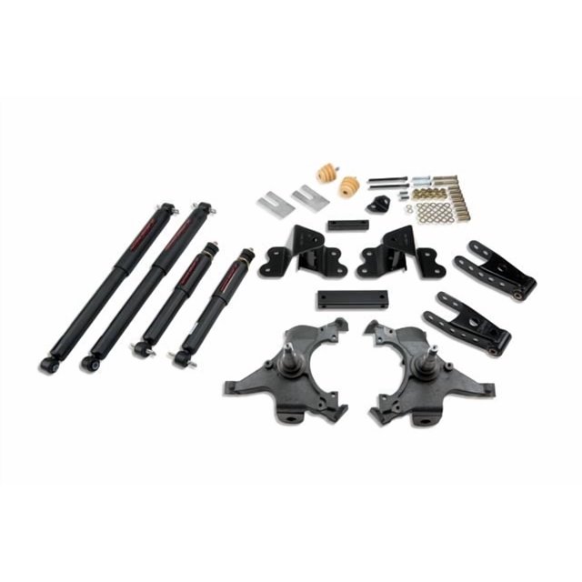 Bell Tech Lowering Kit 690 2 Inch Front 4 Inch Rear Drop; Shock Absorbers Not Included; With Drop Spindle Set And Shackle And Hanger Kit
