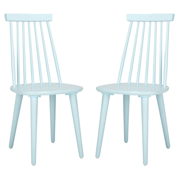 SAFAVIEH Burris Classic Wood Solid Dining Bistro Chair, Pale Blue (Set of 2)
