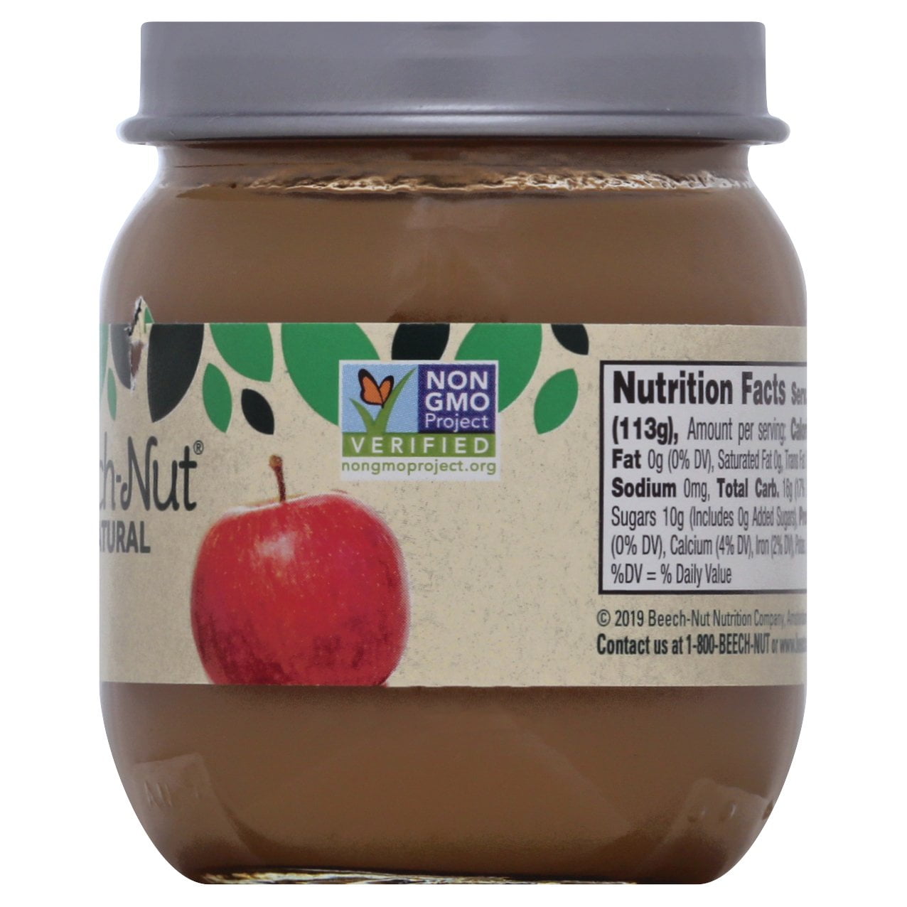 10 Jars BeechNut Baby Food Jar, Stage 2, Apples, 4 oz