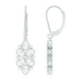 thumbnail image 3 of Rosec Jewels - Lab Grown Diamond Cluster Drop Earrings Lever Back - EF-VS Quality Diamond Earrings for Anniversary, 10K White Gold, 3 of 7