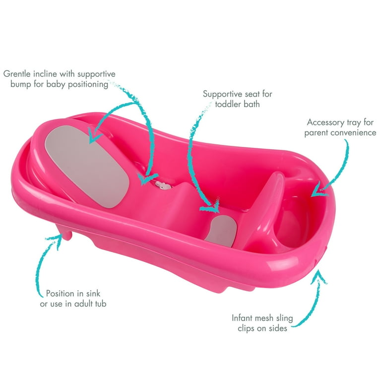 The First Years Sure Comfort Deluxe 3-in-1 Bathtub, Pink photo 2