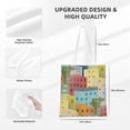 thumbnail image 4 of YFYANG Reusable Cotton Canvas Tote Shopping Bag, Colorful Architectural Patterns Washable Portable Grocery Bag for Daily Travel, 4 of 8