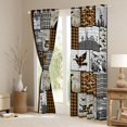 thumbnail image 3 of Homewish Jungle Adventure Black Out Curtains, Orange Plaid Patchwork Curtains Pack of 2 (42x63 Each), Rustic Lodge Cabin Bedroom Curtains, Blackout Curtains Room Decor, 3 of 6