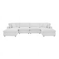 thumbnail image 4 of Modway Commix 6-Piece Down Filled Overstuffed Performance Velvet Sectional Sofa in White, 4 of 5
