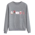 thumbnail image 1 of Gibobby Temperamento Pullover Top Blusa de manga larga con cuello redondo y estampado del día de San Valentín para mujer (estilo 05)(Morado, XL), 1 of 4