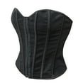 thumbnail image 5 of Xfvqtps Corsets for Women Front Buckle Back Straps Solid Color Boned Overbust Corset Bustier Shapewear Black, 5 of 8
