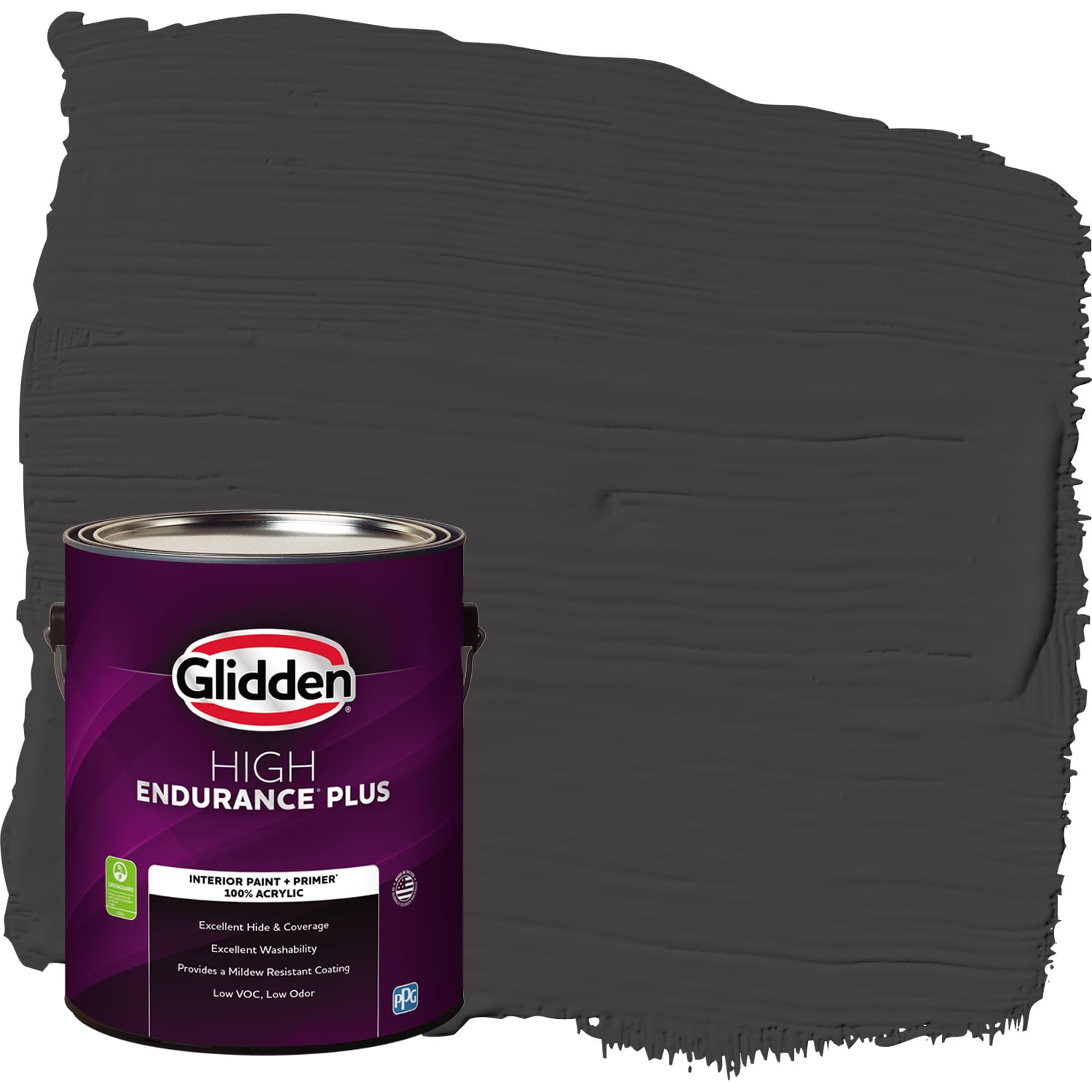 Glidden HEP Interior Paint + Primer Black Magic, Flat, 1 Gallon