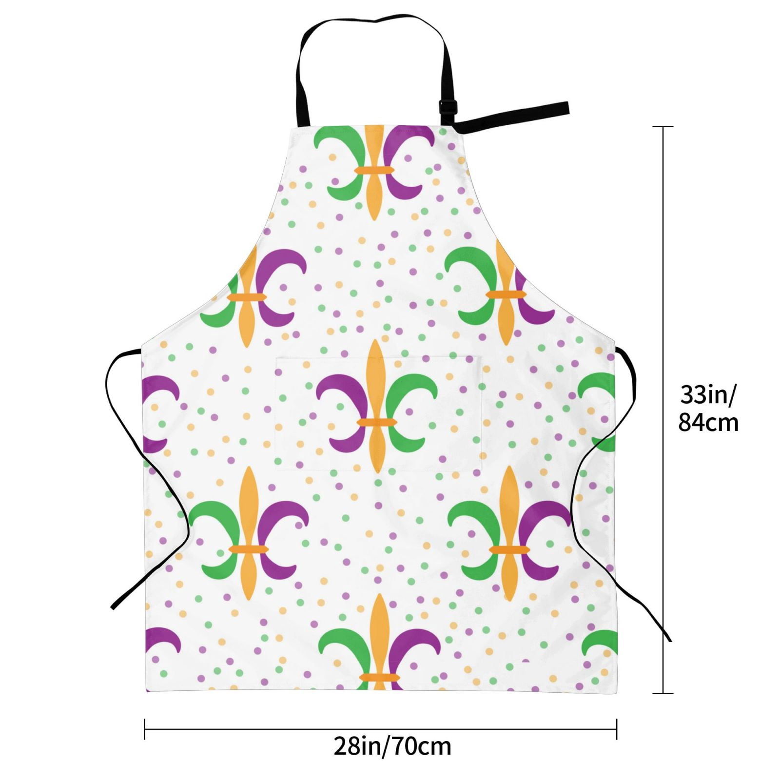 Kdxio Mardi Gras Carnival1 Apron with Pockets Adjustable Kitchen Aprons for Men Women Waterproof Aprons for Cooking,Drawing,Crafting, Baking Household Cleaning