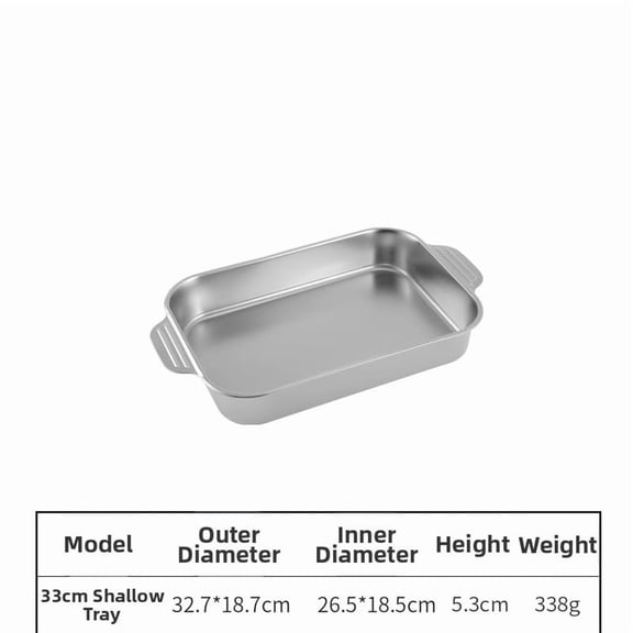 Korean Style 304 Stainless Steel Rectangular Grill Pan Commercial Baking Tray