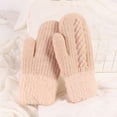 thumbnail image 4 of Teyfeniy Fleece Lined Mittens for Adult Warm Winter Fall Thermal Knitted Cute Thicken Gloves for Cold Weather Snow Cozy Gifts for Womens Mens Unisex, 4 of 5