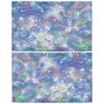 thumbnail image 2 of Iridescent Watercolor Waves Tier Curtains for Kitchen 57x36 Inch Semi Sheer Light Filtering Half Window Curtains 2 Panels, 2 of 8