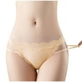 thumbnail image 2 of loopsun Womens Briefs,Women's Mid Low Waisted Lace Trimmed Sweet Bow Underwear Briefs, 2 of 5