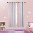 thumbnail image 2 of DONGPAI Blackout Stars Curtains for Kids Girls Bedroom Double Layers Star Cut Out Rainbow Curtains Home Window Decoration Curtain, 51" x 84", 1 Panel, 2 of 6