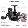thumbnail image 4 of Ice Fishing Reel Large Spool Diameter 3+1 Metal Spool Coil Smooth Bait, 4 of 12
