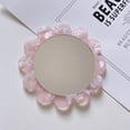 thumbnail image 1 of Espejo de maquillaje pequeño redondo compacto con forma de flor, 80 mm, de acetato de celulosa rosa (1 unidad)., 1 of 1