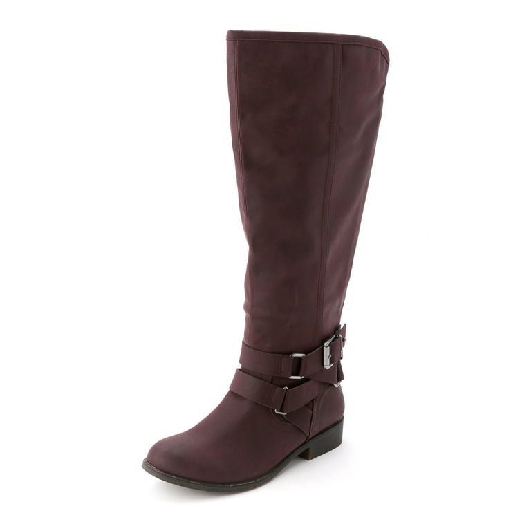 Madden Girl Women s Corporel Wide Calf Knee High Motorcycle Boots Walmart