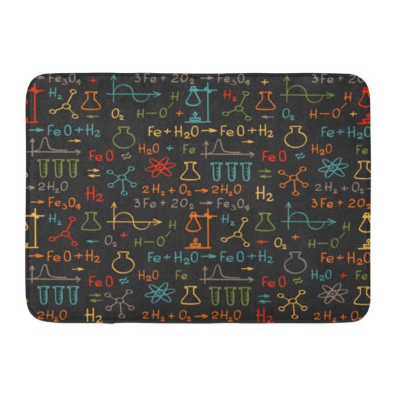 SIDONKU School Chemistry on Education Chemical Formula Atom Symbol Doormat Floor Rug Bath Mat 23.6x15.7 inch