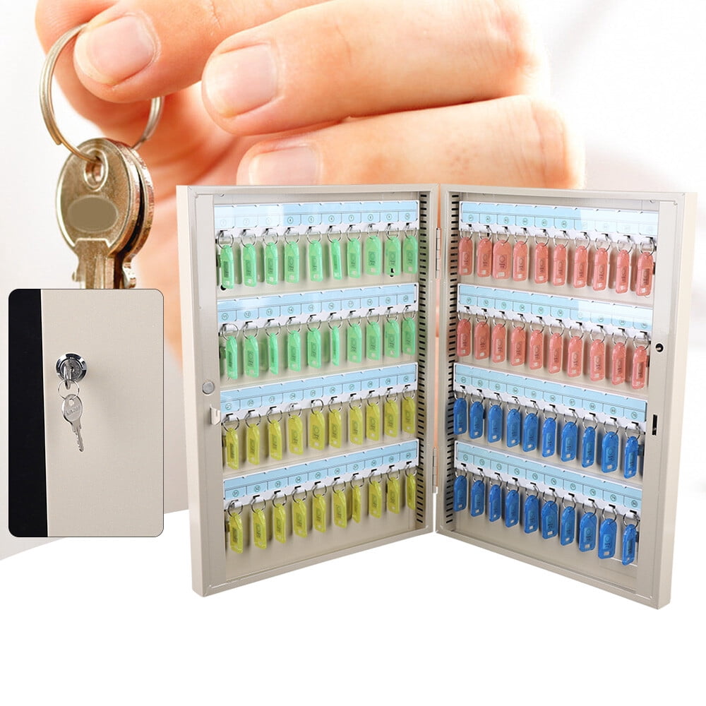 80 Key Storage Cabinet Lock Box Safe Organizer Wall Mount Large Car Lot Holder 19.88*15.35 for Hotels