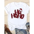 thumbnail image 4 of Camiseta con estampado navideño de estilo acuarela para mujer, ropa de Año Nuevo con cuello redondo, camiseta informal con estampado de los años 90, 4 of 5