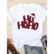 thumbnail image 4 of Camiseta con estampado navideño de estilo acuarela para mujer, ropa de Año Nuevo con cuello redondo, camiseta informal con estampado de los años 90, 4 of 5