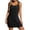 Black, variant on Women Sleeveless Crew Neck Beach Party Dresses Slim Side Slit Vacation Bathing Suit Cover Up Dress Keyhole Strap Mini Dress