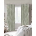 thumbnail image 4 of Green Waves Stripes Blackout Curtains for Bedroom Living Room Darkening Curtains 63 Inches Long Vintage Minimalist Lines Texture Window Curtain 2 Panels Set Window Treatment Grommet Drapes 42"x63", 4 of 9