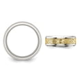 thumbnail image 4 of Mens Yellow Plated Stainless Steel Band Ring with Inlay Design (8.0,mm), 4 of 4
