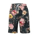 thumbnail image 5 of Xysaqa Bermuda Shorts for Women Trendy Floral Print Womens Knee Length Lounge Shorts Casual Drawstring High Waisted Gym Workout Athletic Shorts S-2XL Summer Savings, 5 of 6