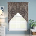 thumbnail image 6 of Boho Vintage Kitchen Window Curtains, Swag Curtains Valance for Bedroom Living Room Bathroom, Modern Geometric Abstract Art Retro Flowers Rod Pocket Window Curtain Block Drapes 2 Panels 36"x36", 6 of 9