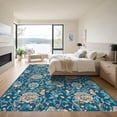 thumbnail image 3 of ODIKA 8'x10' Machine Washable Non-Slip Area Rug, Traditional Navy Blue High Traffic Rug, Blue, 1079226, 3 of 7