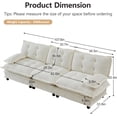 thumbnail image 2 of 107.8'' Modular Sectional Sofa, Chenille 3-Seater Sofas, Comfy Cloud Couches for Living Room, Modern Tufted Back Couch, Pillow Arms, for Small Spaces, Apartment, Offices, Beige, 2 of 11