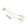 thumbnail image 4 of Ayyufe 1 Pair Elegant Long Tassel Flower Pendant Pearl Dangler Earring for Party, 4 of 7