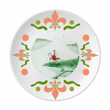 

Riding A Horse Go Chinese Watercolor Flower Ceramics Plate Tableware Dinner Dish