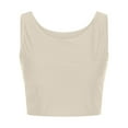 thumbnail image 4 of Débardeurs Courts pour Femmes Sans Manches Basiques Athlétiques Haut de Sport Uni Décontracté d'Été Entraînement Yoga Course Chandail Gilet, 4 of 5