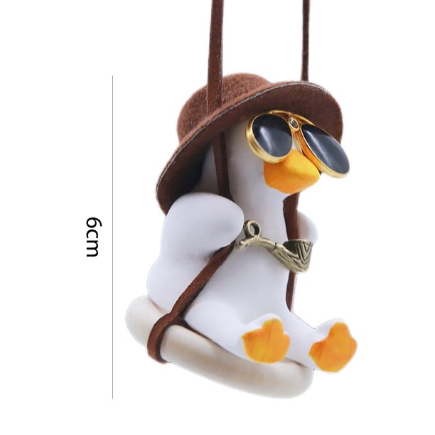 Colgante De Pato Oscilante Yeso pato colgante ornamento Mini pato Auto colgante seguro inodoro regalo de cumpleaños Sywqhk Accesorios para autos y motos