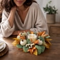 thumbnail image 6 of sruoe Halloween Rustic Artificial Pumpkin Candle Ring Wreath, Halloween Table Decor, Indoor Halloween Decor for Halloween Dining Table, Mantel, Window Sill Layout, 6 of 7