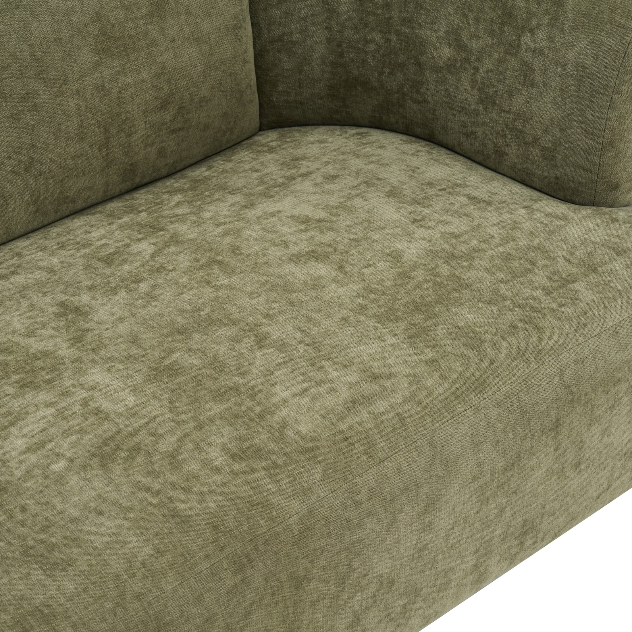 Christopher Knight Home Modern Curved Upholstered Sofa with Round Pillows, Birch Wood Legs, Olive Green