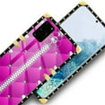 thumbnail image 4 of FKBRCL4U Compatible with Samsung Galaxy S20 Plus Case, Glitter Pink Sofa Leather Zip Crystal Luxury Golden Decoration for Girl Women Soft TPU Shockproof Protective Hard PC Back, 4 of 7