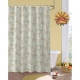 thumbnail image 2 of Pastoral Pink Flower Shower Curtain Set ，Waterproof Fabric Shower Curtains Fall Leaf Green Background Country Floral Shower Curtains for Bathroom,Bathroom Decor 66"x72", 2 of 7