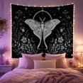 thumbnail image 2 of Luna Moth Among Stars and Wildflowers, Mystical Illustration for Nature Lovers, Celestial Insect Decor, Housewarming Gift, Tapestry Wall Hanging for Bedroom and Studio, 2 of 7