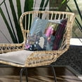thumbnail image 2 of Amrita Sen Designs CAPL998FSDS-BL-16x16 16 x 16 in. Empress Hall Suede Blown & Closed Pillow - Turquoise, Grey & Pink, 2 of 4