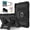 Black+Black, variant on Rugged Case for iPad iPad Air 13 M4 2026 / M3 2025 / M2 2024, 3-Layer Heavy Duty Protective Silicone + PC Shockproof Multi-Viewing Kickstand Cover with Shoulder Strap, Black+Red