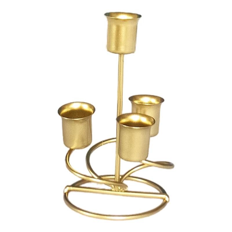 Metal Candle Holder，4 Wicks Metal Candle Holders Candelabra for Taper