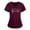 Wine, variant on Nursing Uniform for Womens Scrubs Tops Color Casual Working Uniform with Pocket V-Neck Work Utility & Safety Tops Nursing Worker Protective Clothing Top