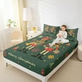 thumbnail image 4 of Manfei Merry Christmas Full Size Sheets 4pcs for Boys Girls, Cartoon Nutcracker Bed Sheets, Xmas Tree Star Snowflake Sheet Sets, Super Cozy Room Decor, 4 of 7