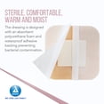 thumbnail image 5 of Dynarex DynaLevin Waterproof Adhesive Bordered Foam Dressings - Zero Latex, Sterile, Medium-Absorbency - 4 x 4", 10 Bandages per Box, 12 Boxes per Case, 5 of 7