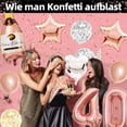 thumbnail image 4 of Decoración de 40 cumpleaños para mujer, decoración de cumpleaños para mujer, pancarta larga de feliz cumpleaños, banderines y globos de confeti de oro rosa negro, juego de decoración, 4 of 7