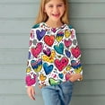 thumbnail image 2 of CHEEREAM KidsShirts Girls Cute Long Sleeve Graphic T-Shirts Heart Print Casual Soft Girls' T Shirts for 3-14 Years, 2 of 6