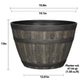 thumbnail image 4 of Better Homes & Gardens Whiskey Barrel Brown Recycled Resin Planter, 19.9 in x 19.9 in x 13 in, 4 of 6